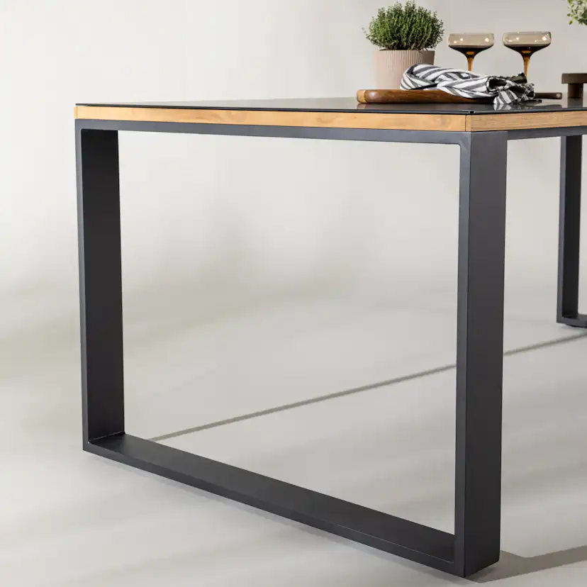 Trädgårdsbord deNoord Aspvik Matbord 100x200 cm Svart