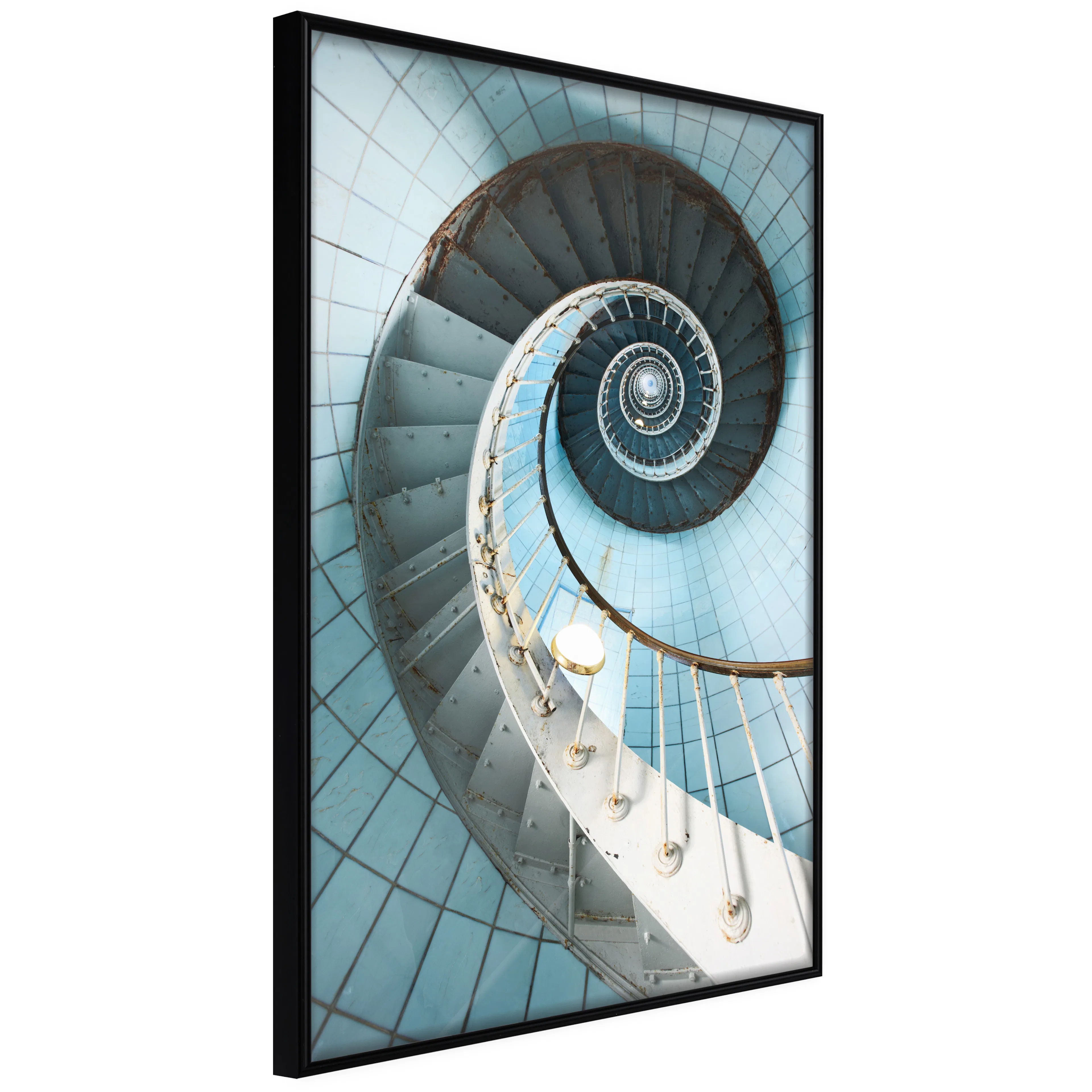 Affisch - Fibonacci Stairs [Poster] 40x60 Svart ram, 40x60 cm