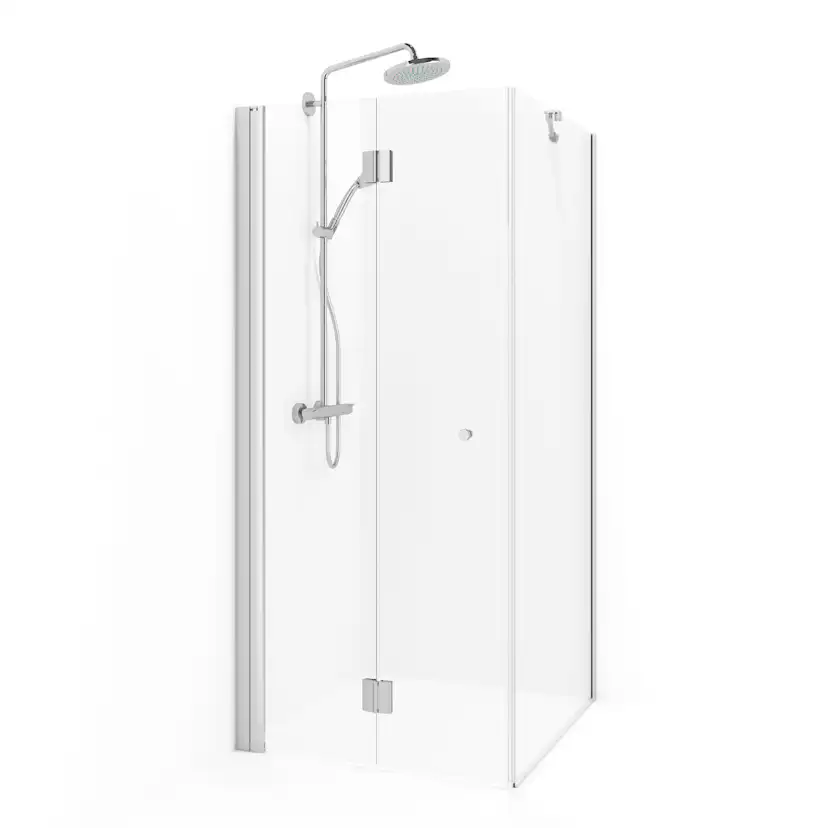 Spirit Vik sving V70D70 Vit Kl 700x700 mm, Vit, Klarglas med Knopp