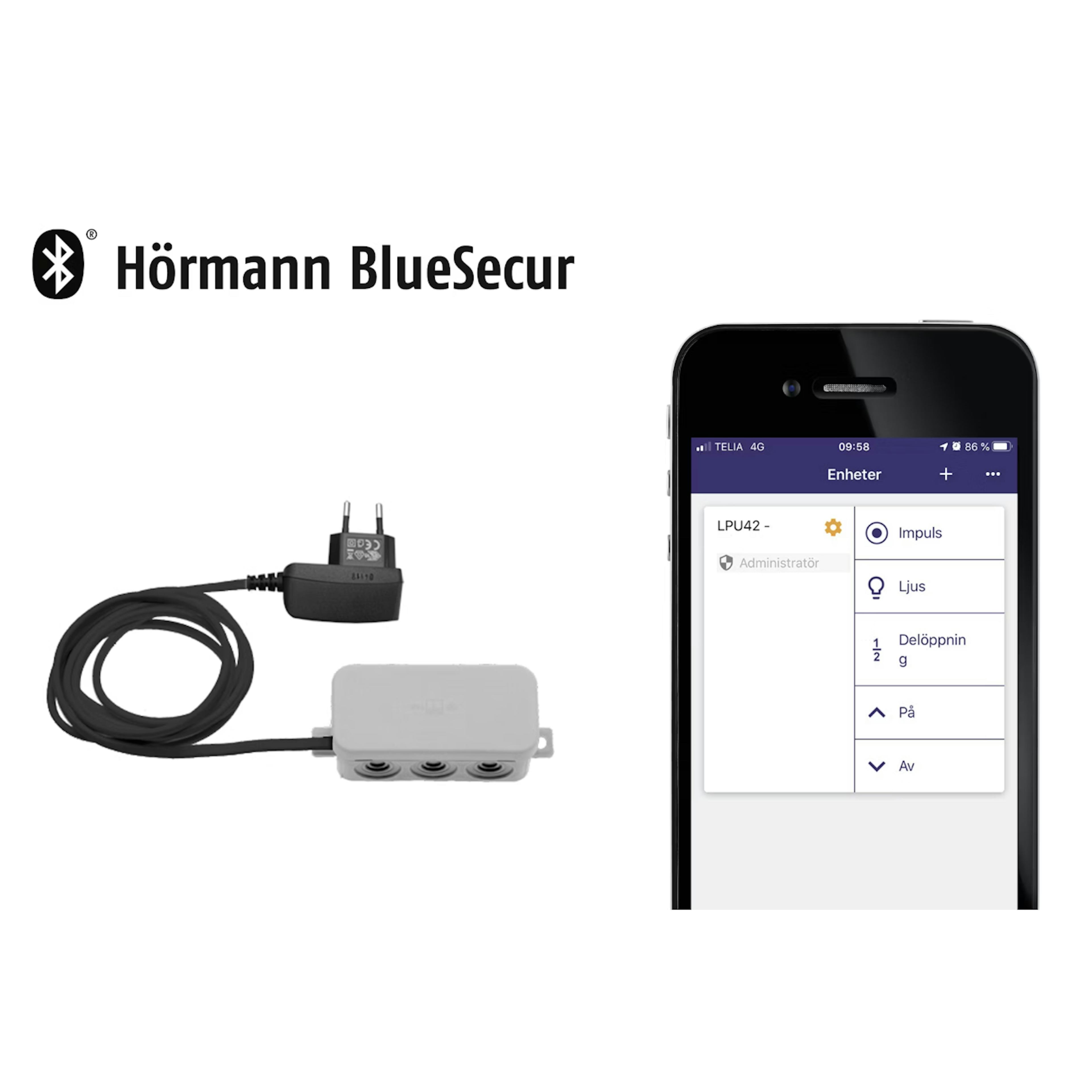 Bluetooth-mottagare Hörmann Tillbehör 2025 för Garageportar