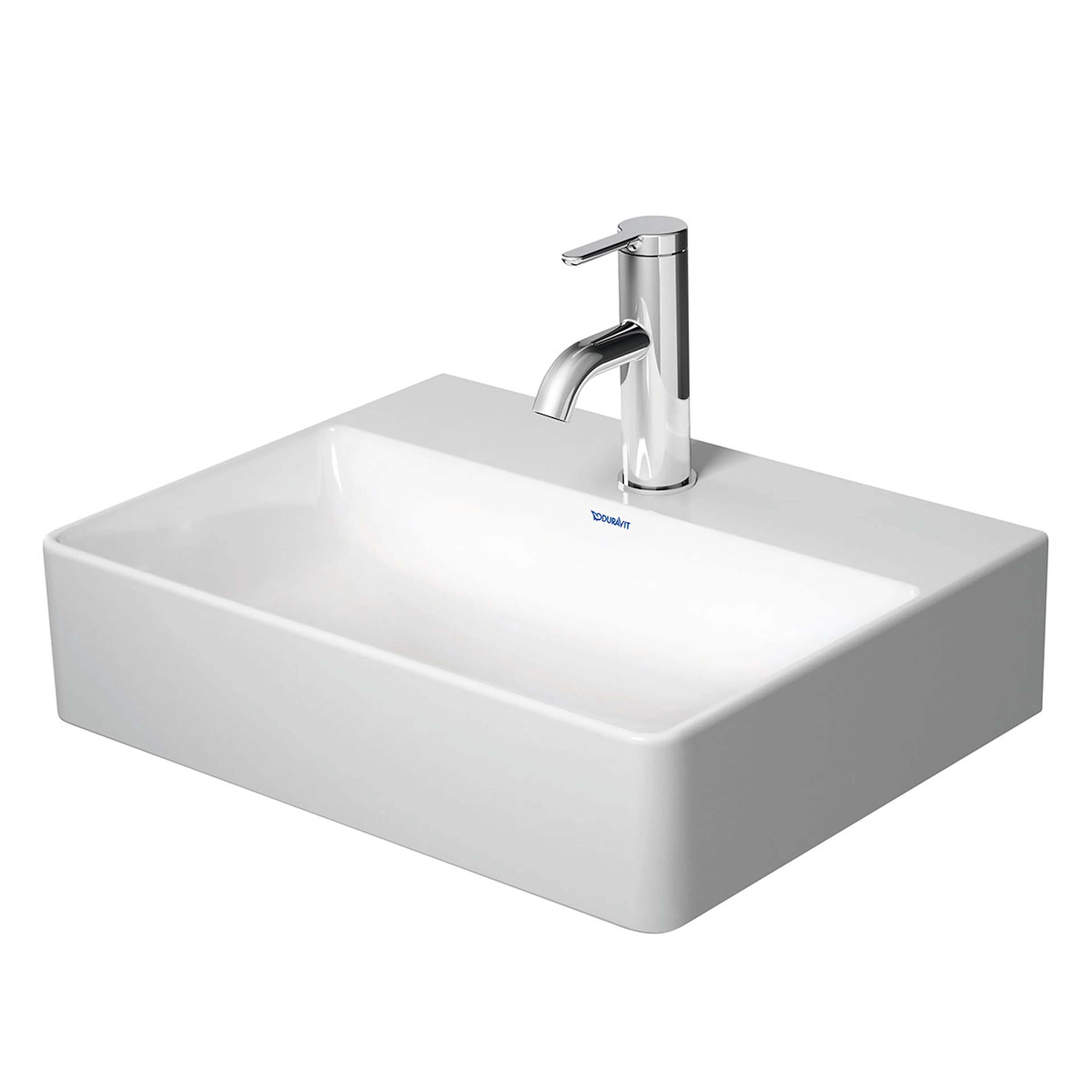 Tvättställ DuraSquare 450 mm, vägghängt BxD: 450x350 mm