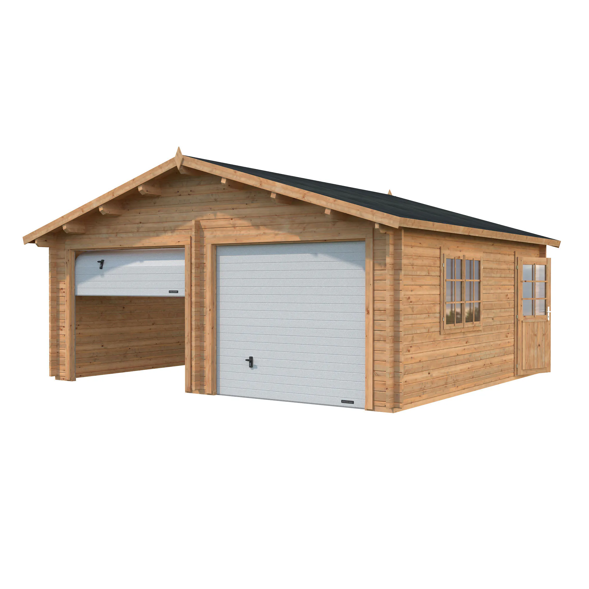 Roger 28,4 m2 with sectional door Brun dippad