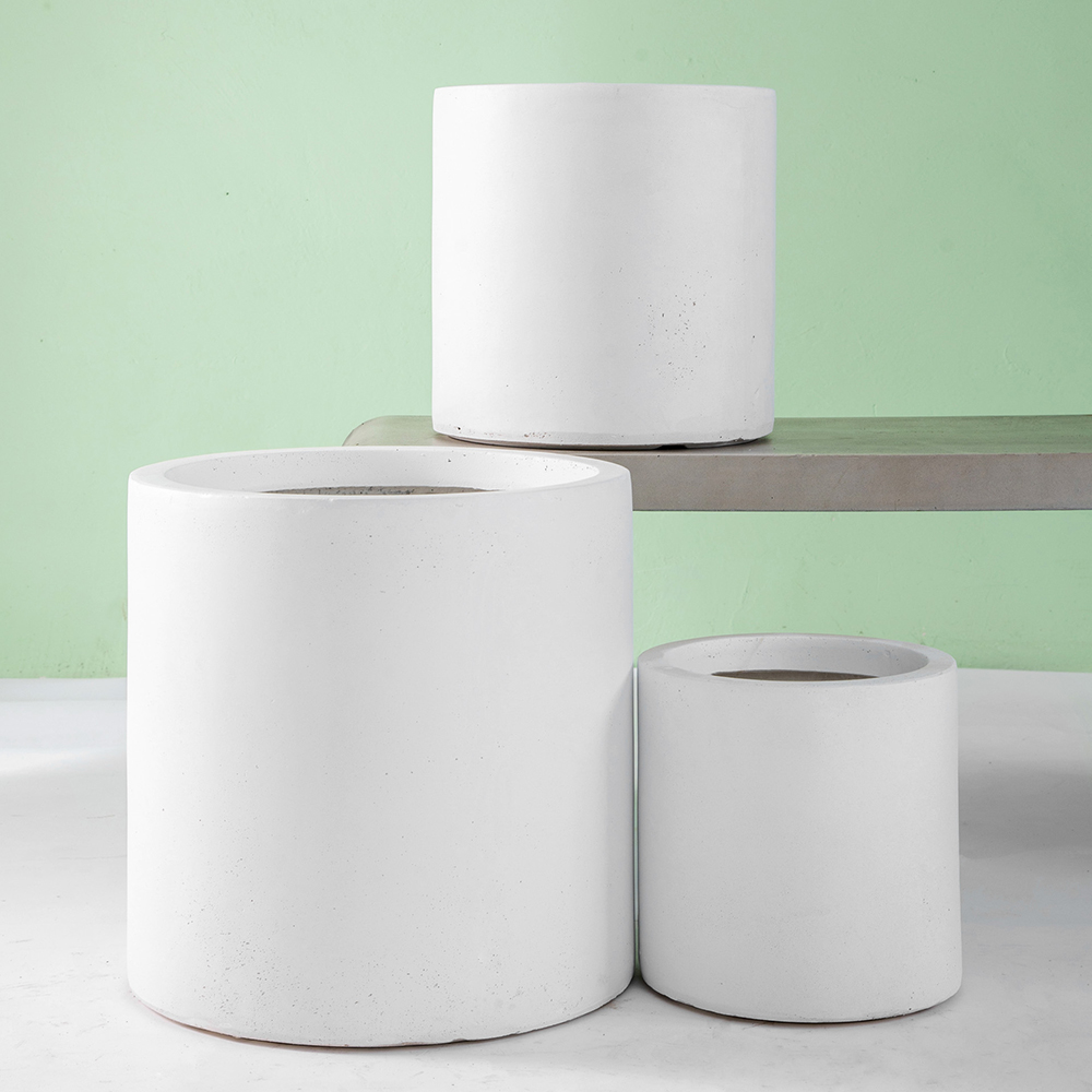 Kruka Lyfco Rund och Hög Vit 3-pack