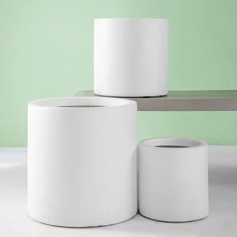 Kruka Lyfco Rund och Hög Vit 3-pack