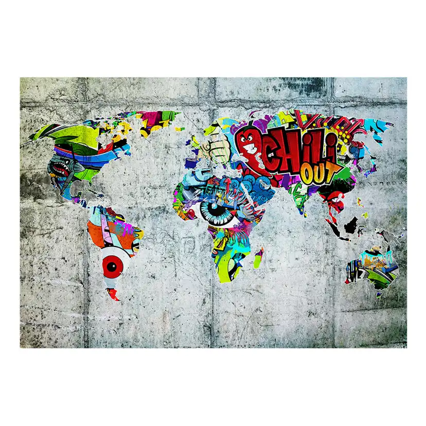 Fototapet Arkiio Självhäftande Map Graffiti