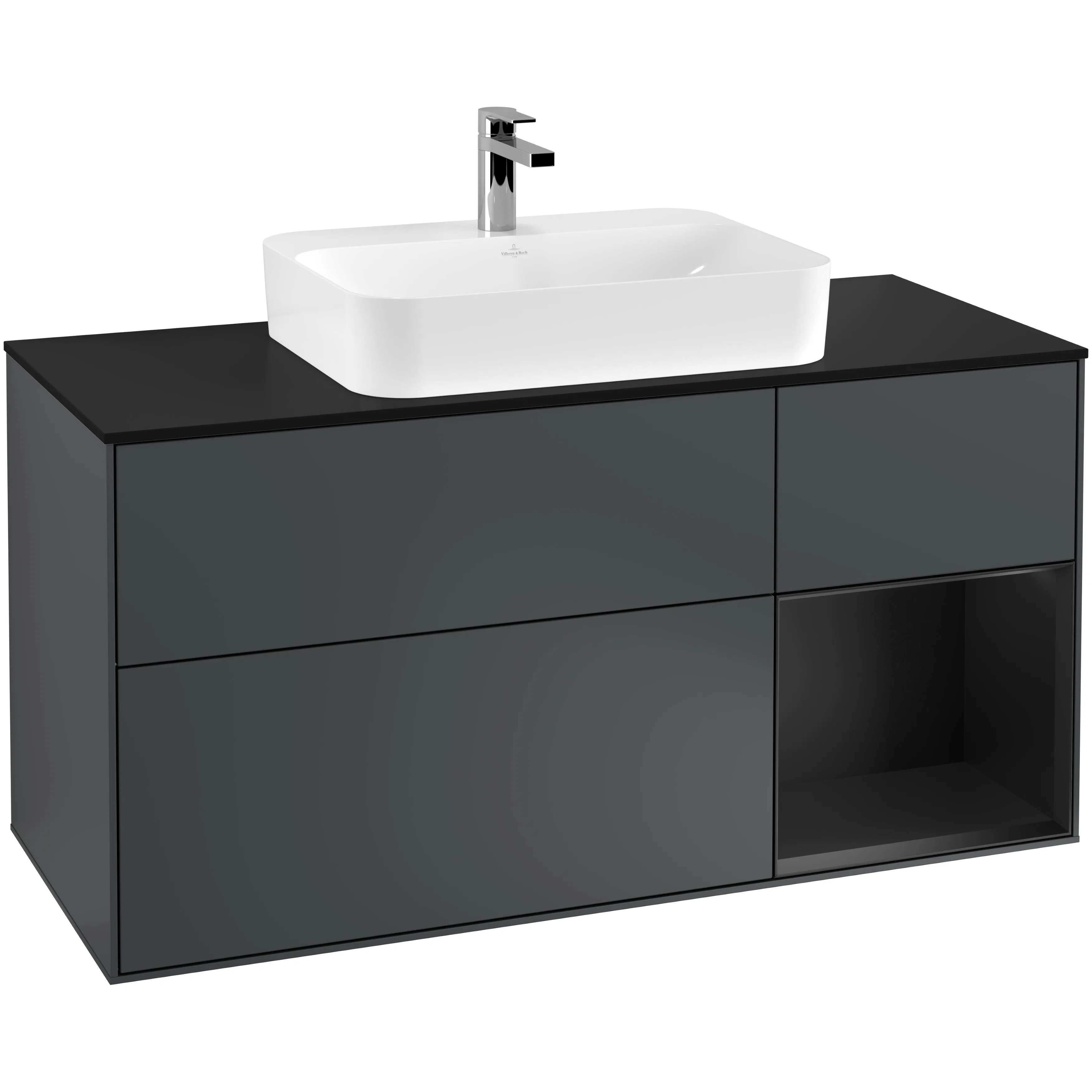 Tvättställsskåp Villeroy & Boch Finion med 3 Lådor Hylla och Bänkskiva för Ytmonterat Tvättställ