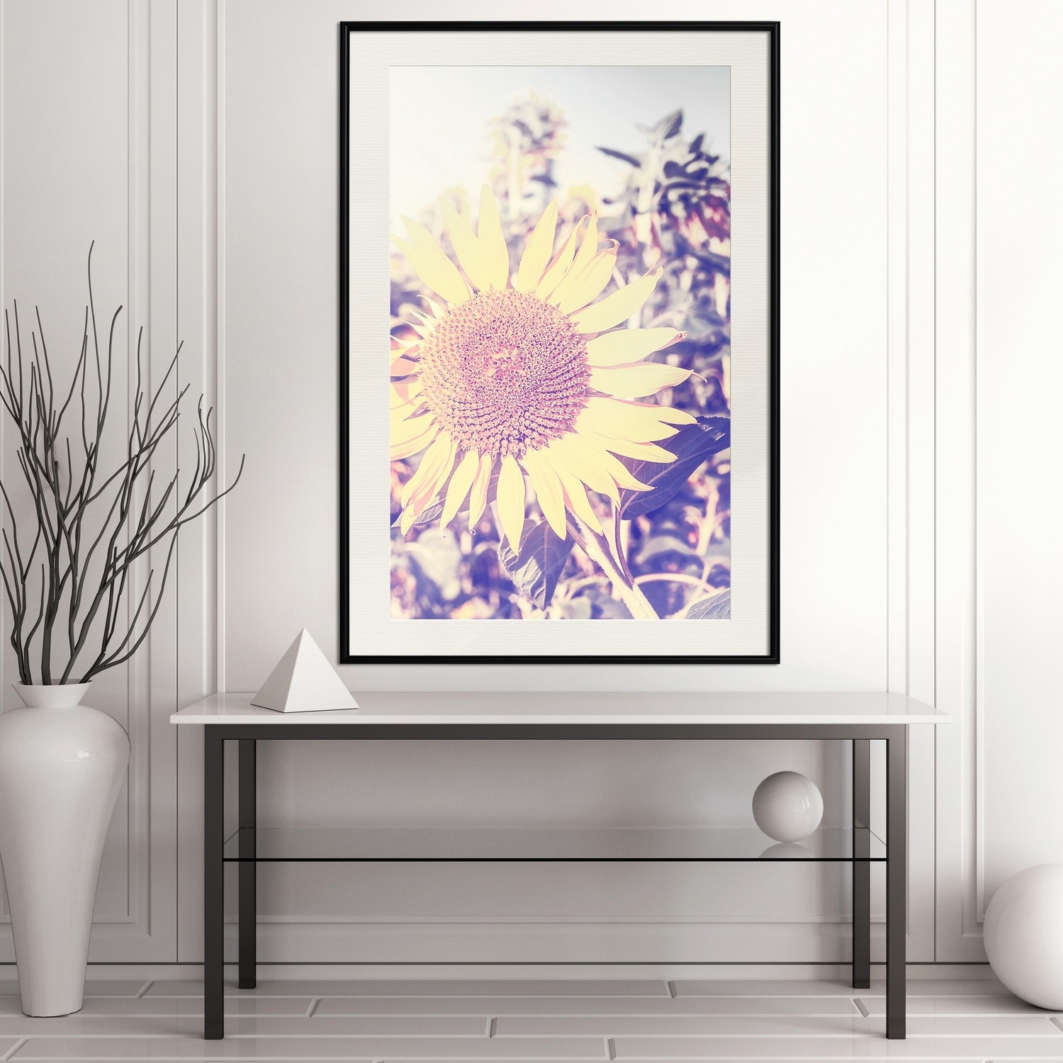 Affisch - Sunflower [Poster] 30x45 Svart ram med passepartout, 30x45 cm