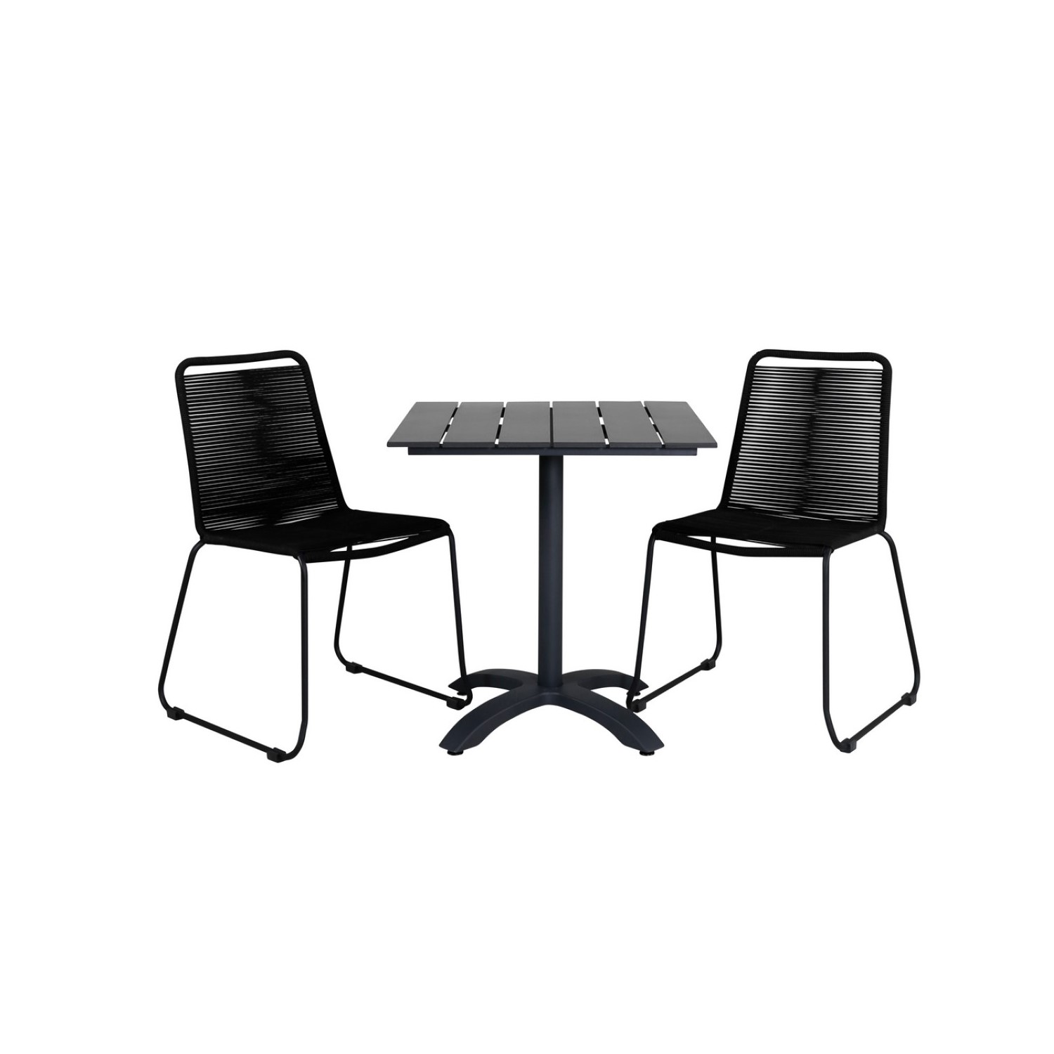 Colorado70*70 Black/Black+Lindos Stacking Chair - Black Alu Svart