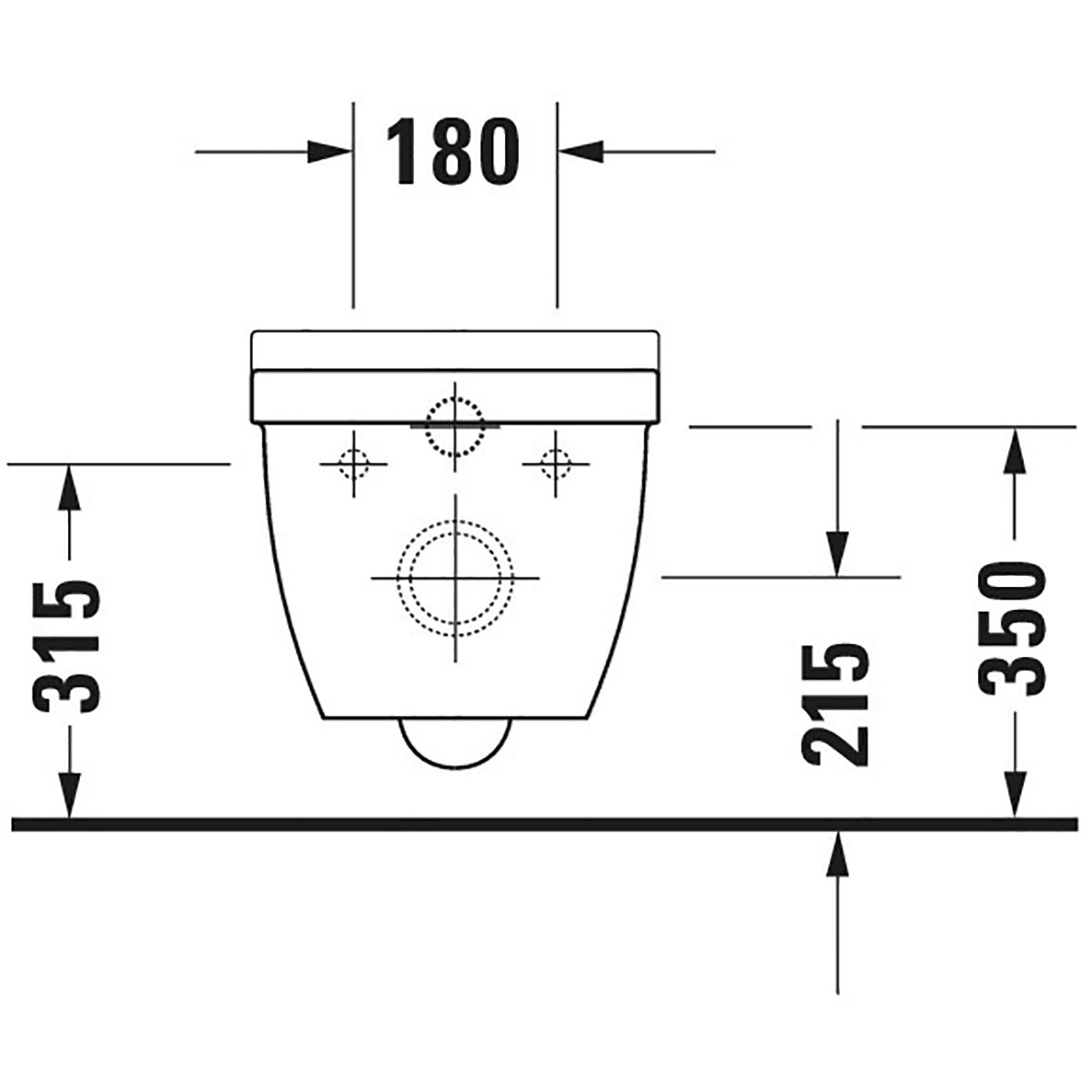 Vägghängd Toalettstol Duravit Starck 3 252709 Rimless utan Toalettsits