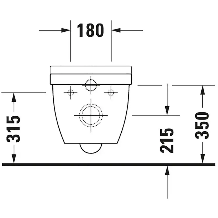 Vägghängd Toalettstol Duravit Starck 3 252709 Rimless utan Toalettsits