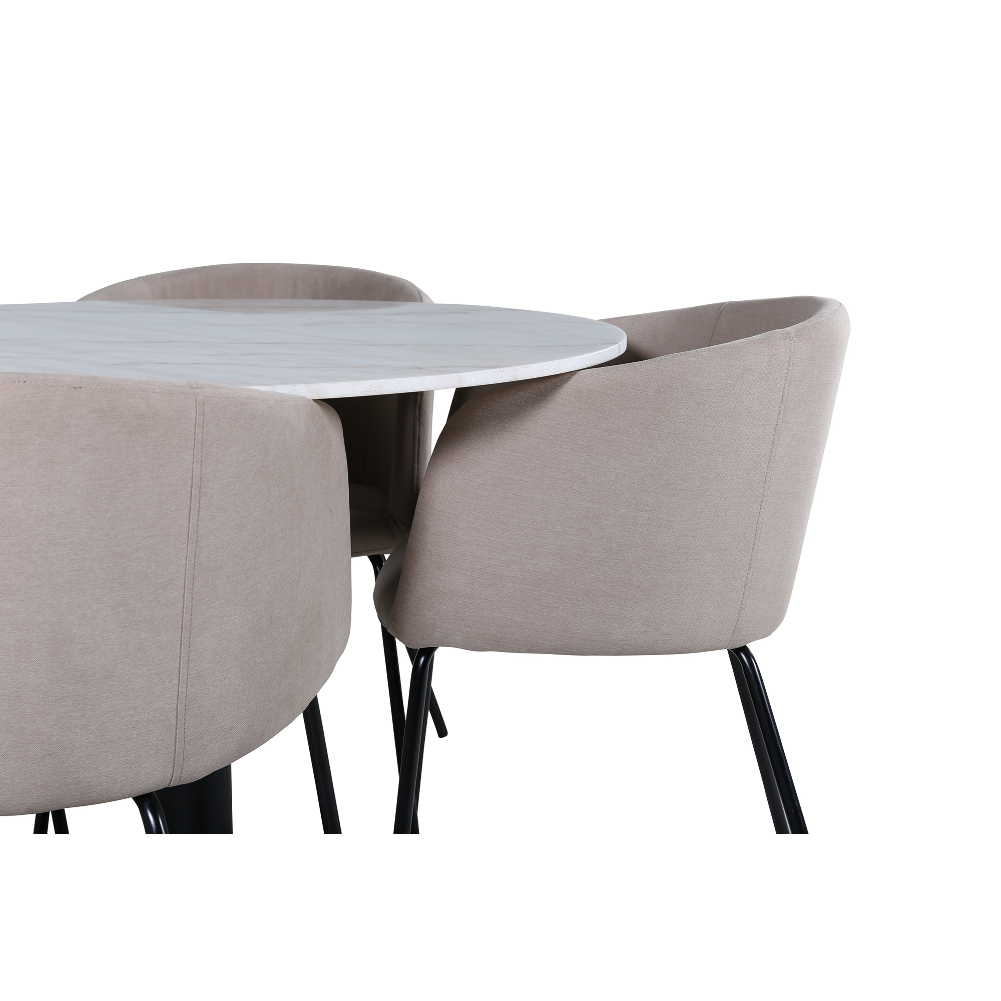 Matgrupp Venture Home Estelle Ø106 cm med 4 Berit Stolar