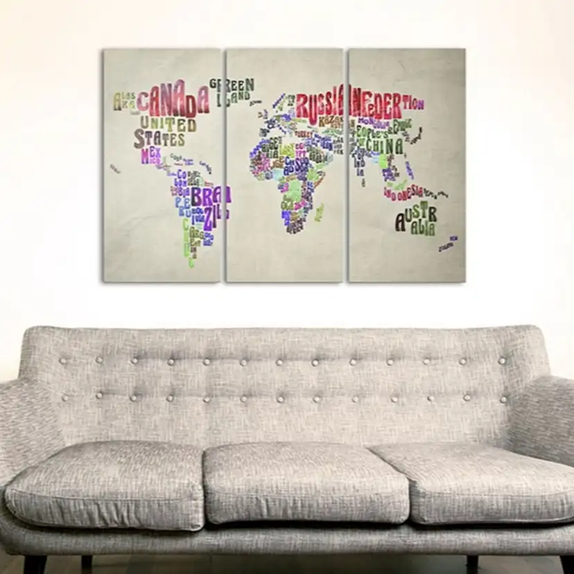 Tavla Arkiio Färgglada Länder Triptych