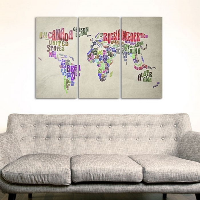 Tavla Arkiio Färgglada Länder Triptych