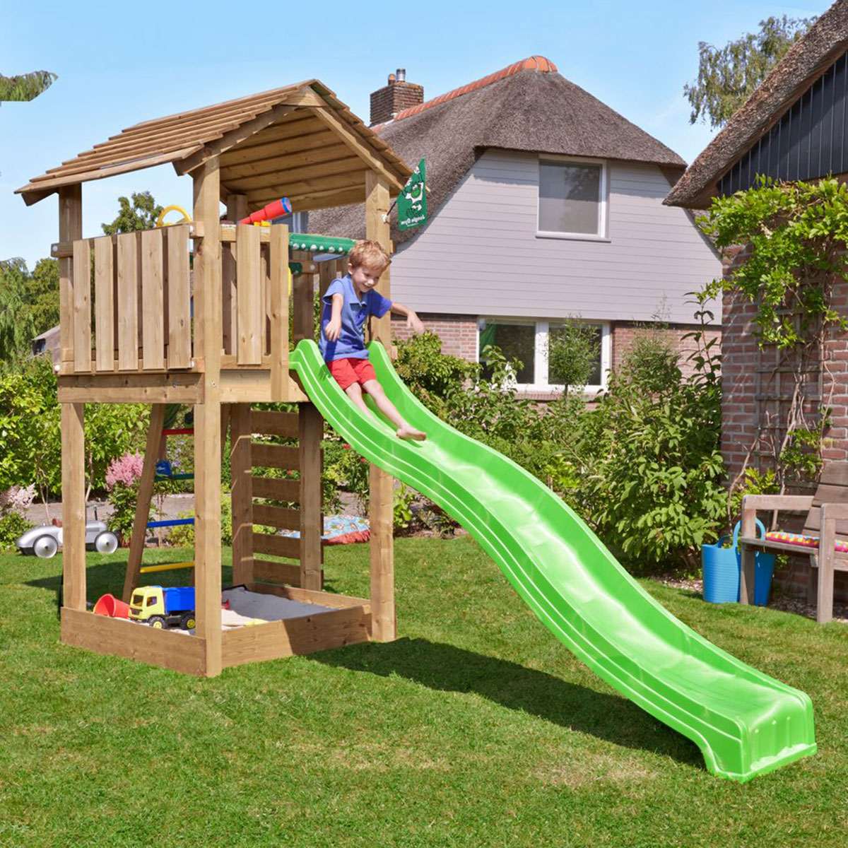 Lektorn Jungle Gym Cottage 2.1 Grön Rutschkana