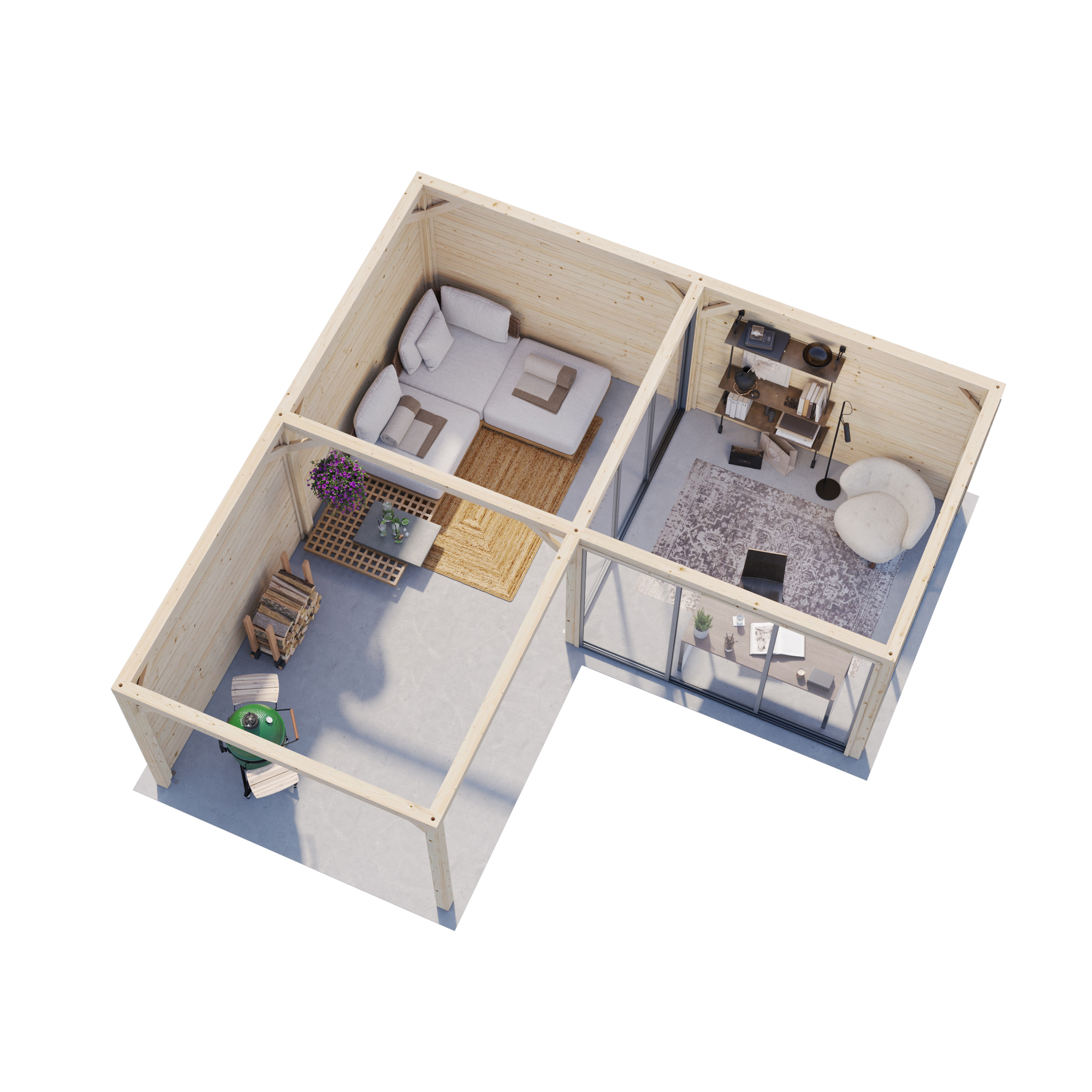 Bianca 24,9 m2 Set 212 Slide WTDIP Impregnerad transparent