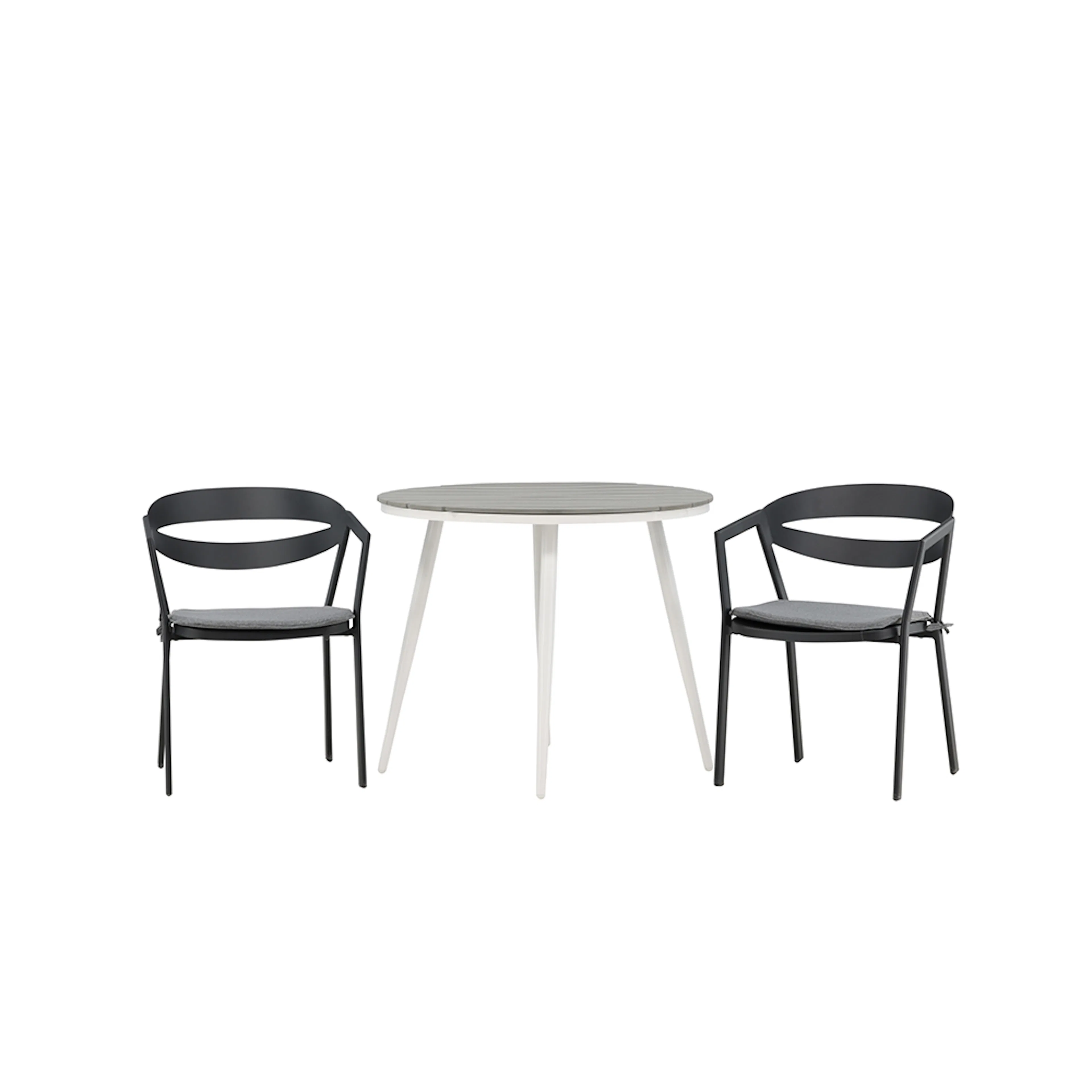 Break - Dining Table Round- White / Grey - Alu / Aintwood - Grå/Vit
