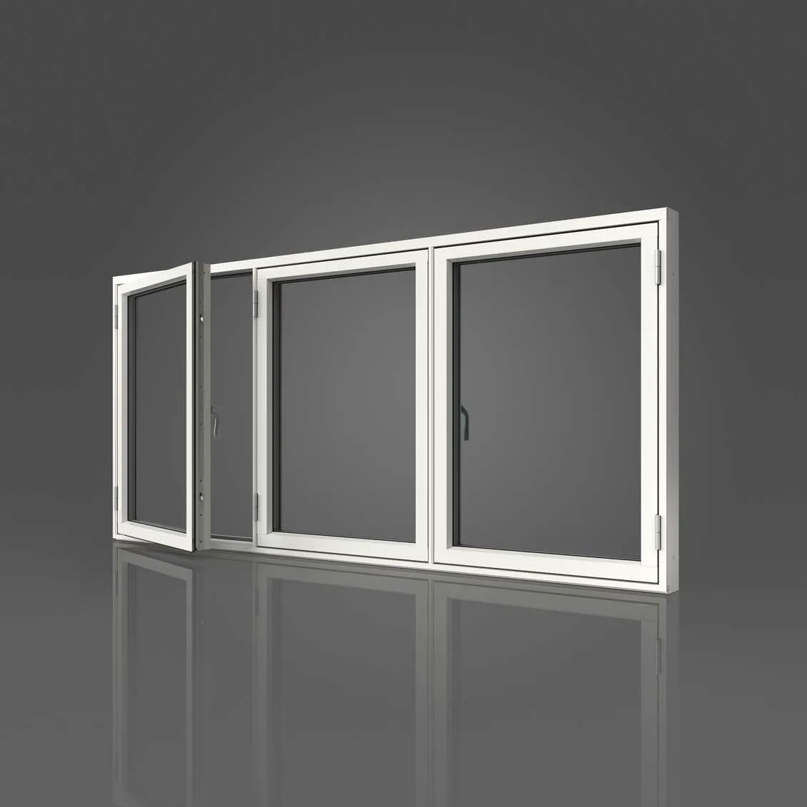 Elit Sidohängt Fönster AFS3 19/10 Vit 3-Glas Alu 100 3L BxH: 190x100 cm
