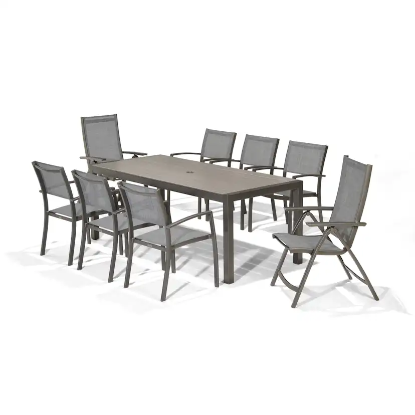 Matgrupp LifestyleGarden Solana med 6 Stolar och 2 Positionsstolar