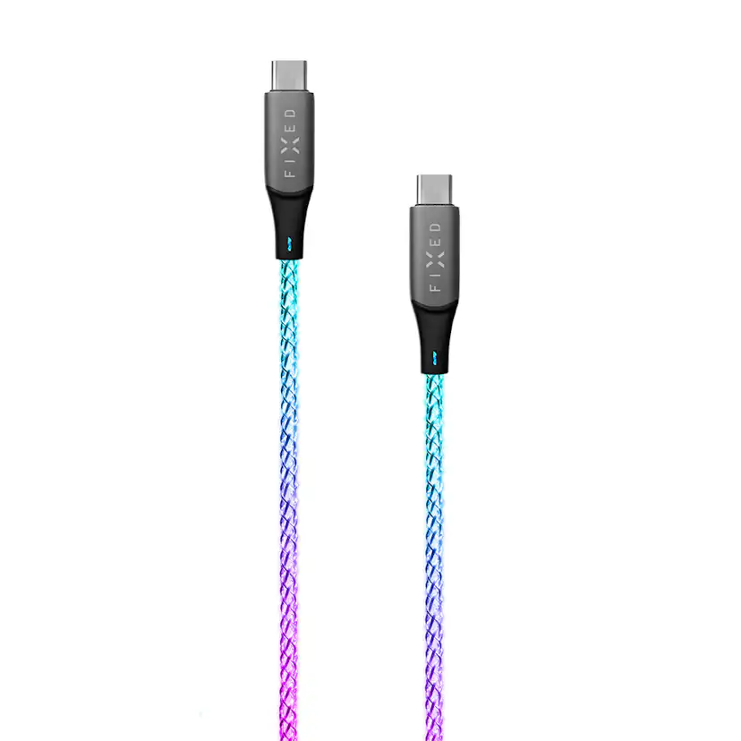 Kabel Fixed RGB LED 60W USB-C/C Fibre Cable 1.2m Multicolor