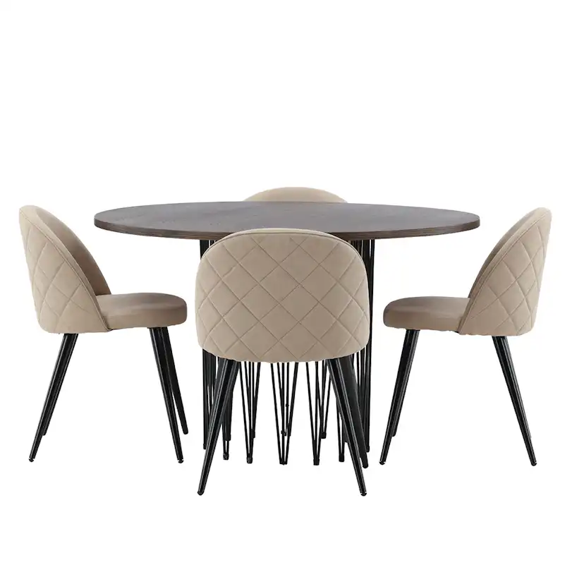 Matgrupp furniture/fashion Stone med 4 Velvet Stitches Stolar