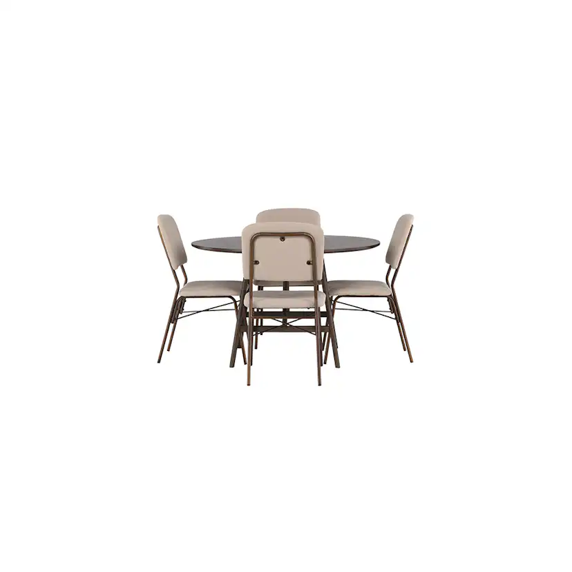 Matgrupp Venture Home Kaseidon Ø100 cm med 4 st Seda stolar