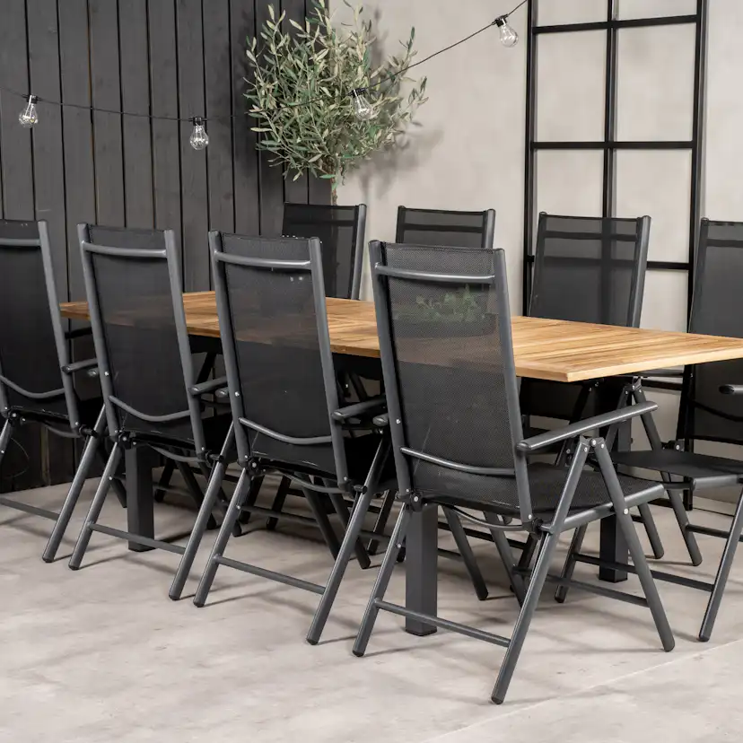 Matgrupp Venture Home Perla 160/240 med 8 Bront Positionsstolar
