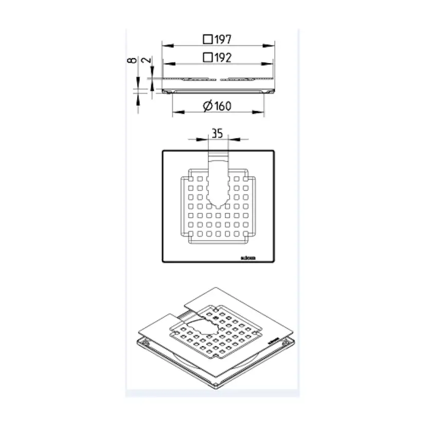 Golvbrunnssil Blücher Klinkerset Vienna med Slits 200x200