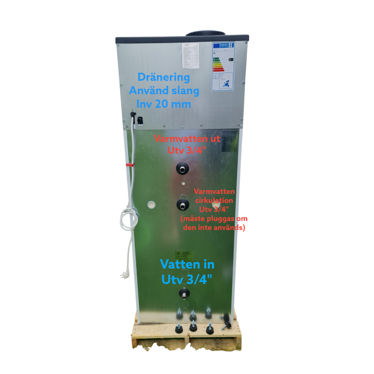 Värmepumpsberedare Indol EcoHeat 200FW4R2 Wifi-Ansluten 200L