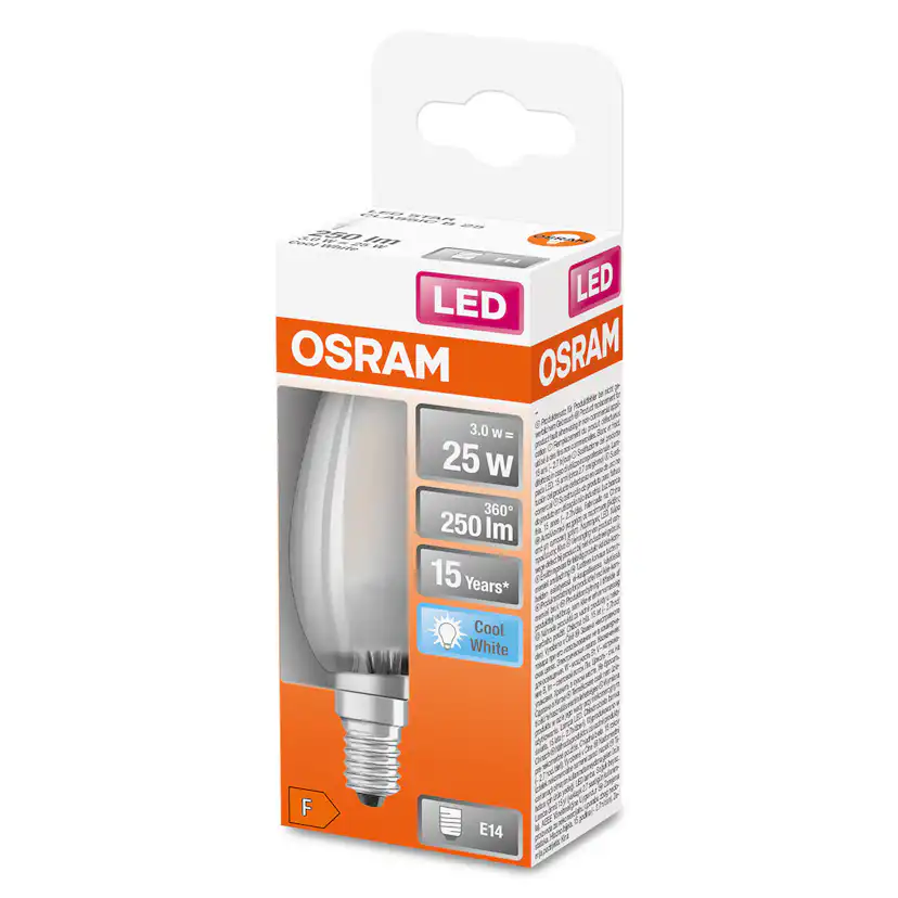 LED-Lampa Osram Kron (25) E14 Matt 840 Cl B