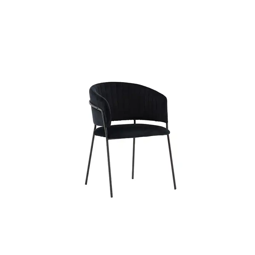 Matstol Selma Venture Home Svart Sammetsklädd Stol 2 st