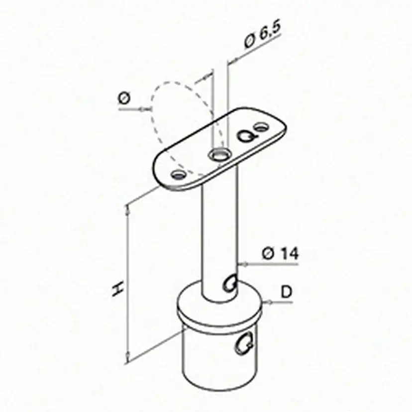 Toppfäste Herrljunga Ledstångsfabrik 0710 Utomhusbruk Skålad