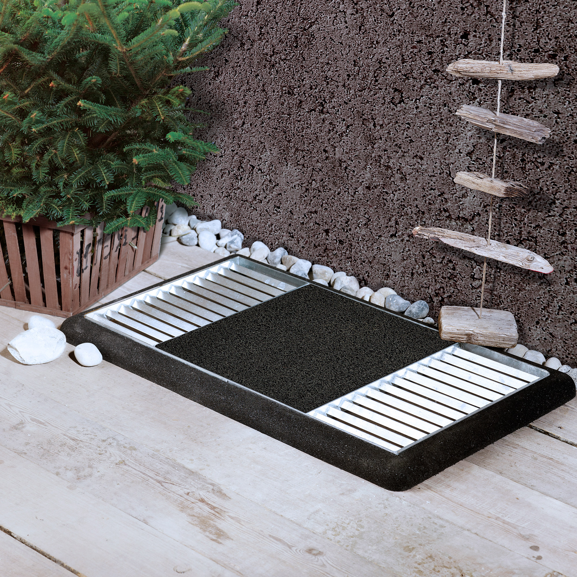 Entrégaller PLUS Cubic med Centrerad Matta och Gummiram