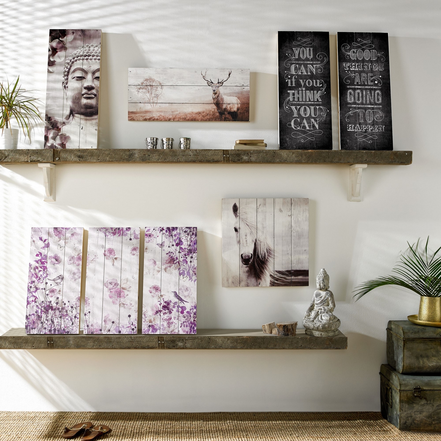 Poster Art for the Home Stag Bild på Trä