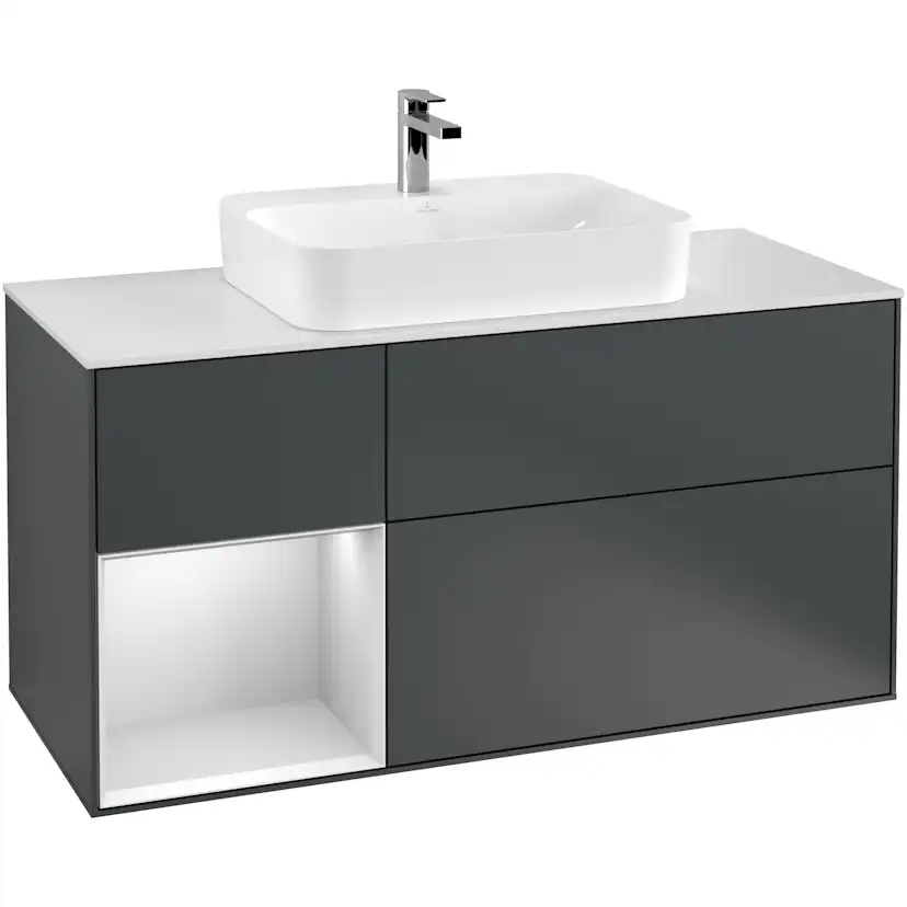 Tvättställsskåp Villeroy & Boch Finion med 3 Lådor Hylla och Bänkskiva för Ytmonterat Tvättställ