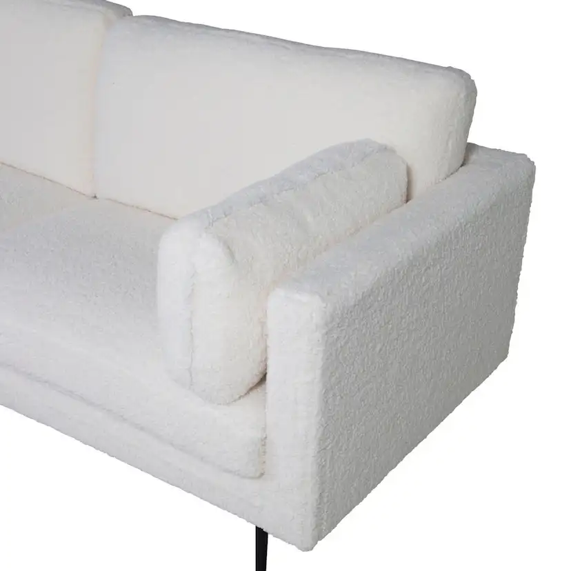 Boom 3-seat sofa - Teddy Fabric White Vit