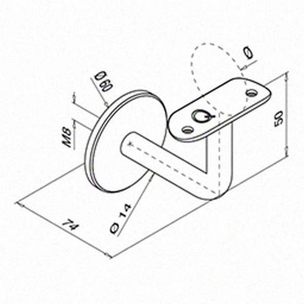 Väggfäste Herrljunga Ledstångsfabrik 0111-P för Utomhusbruk