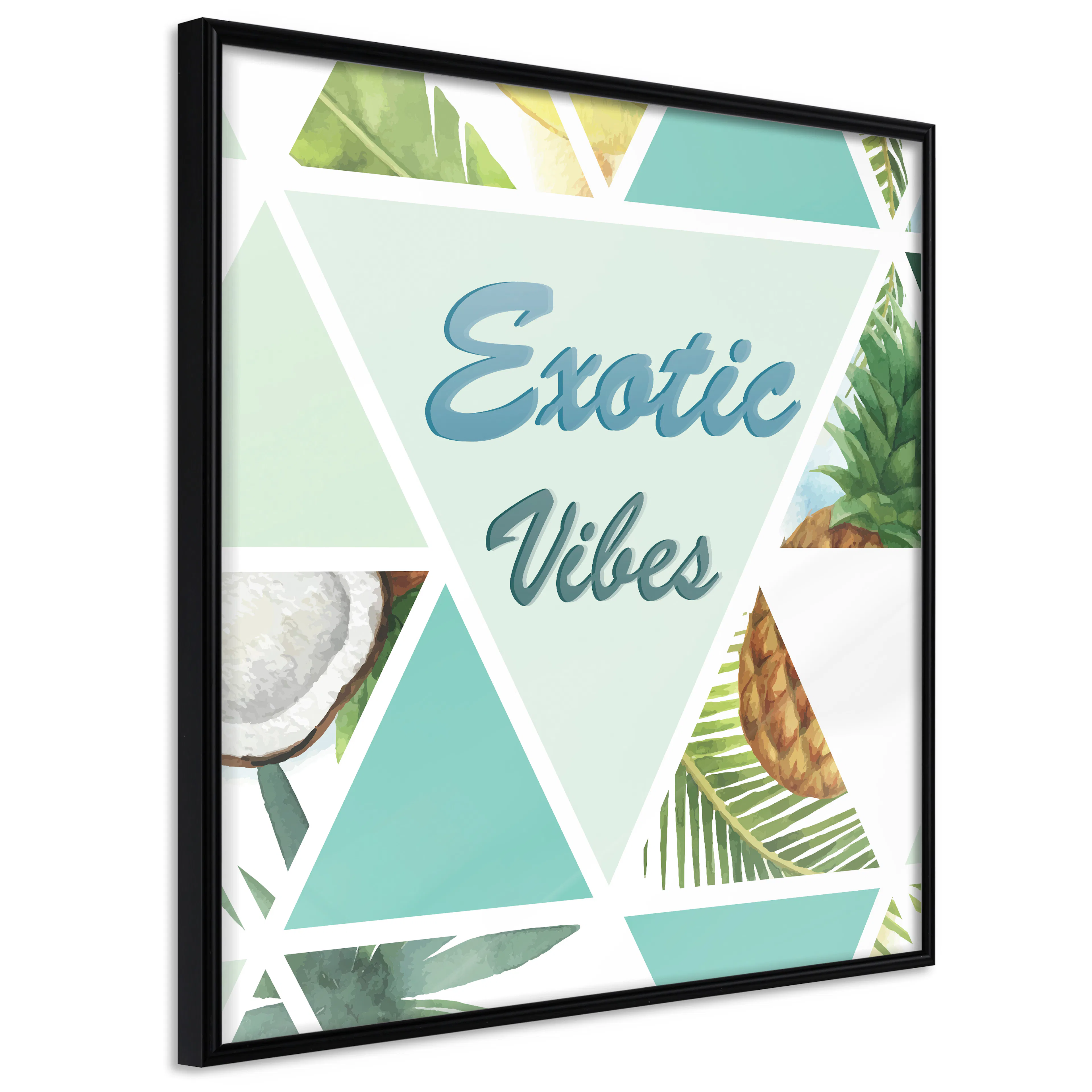 Affisch - Exotic Vibes (Square) [Poster] 20x20 Svart ram, 20x20 cm