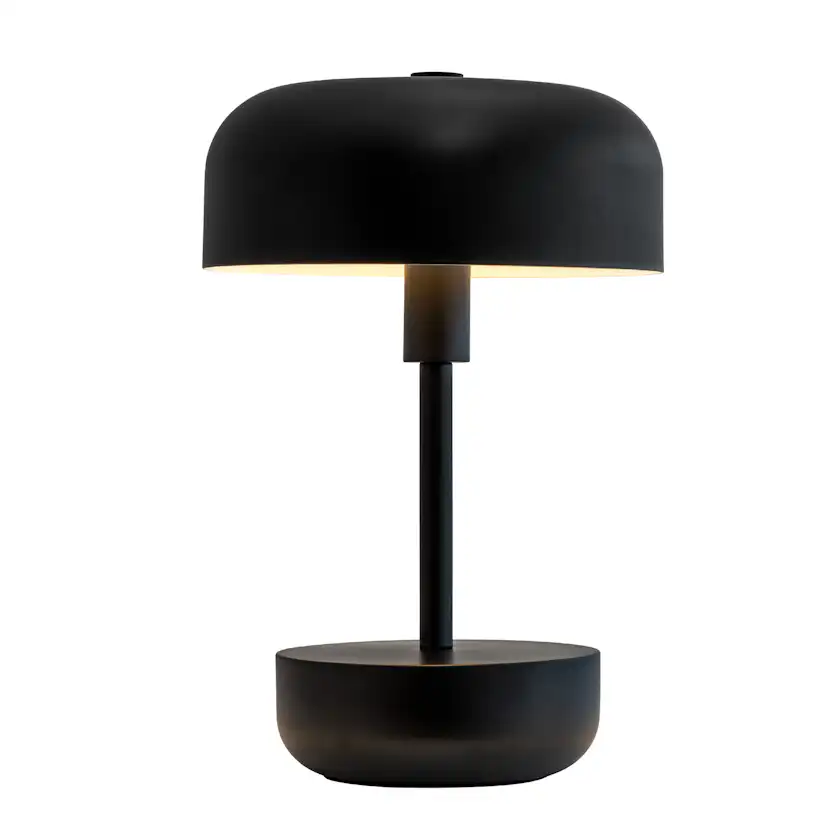 Portabel Bordslampa Dyberg Larsen Haipot LED Uppladdningsbar Svart