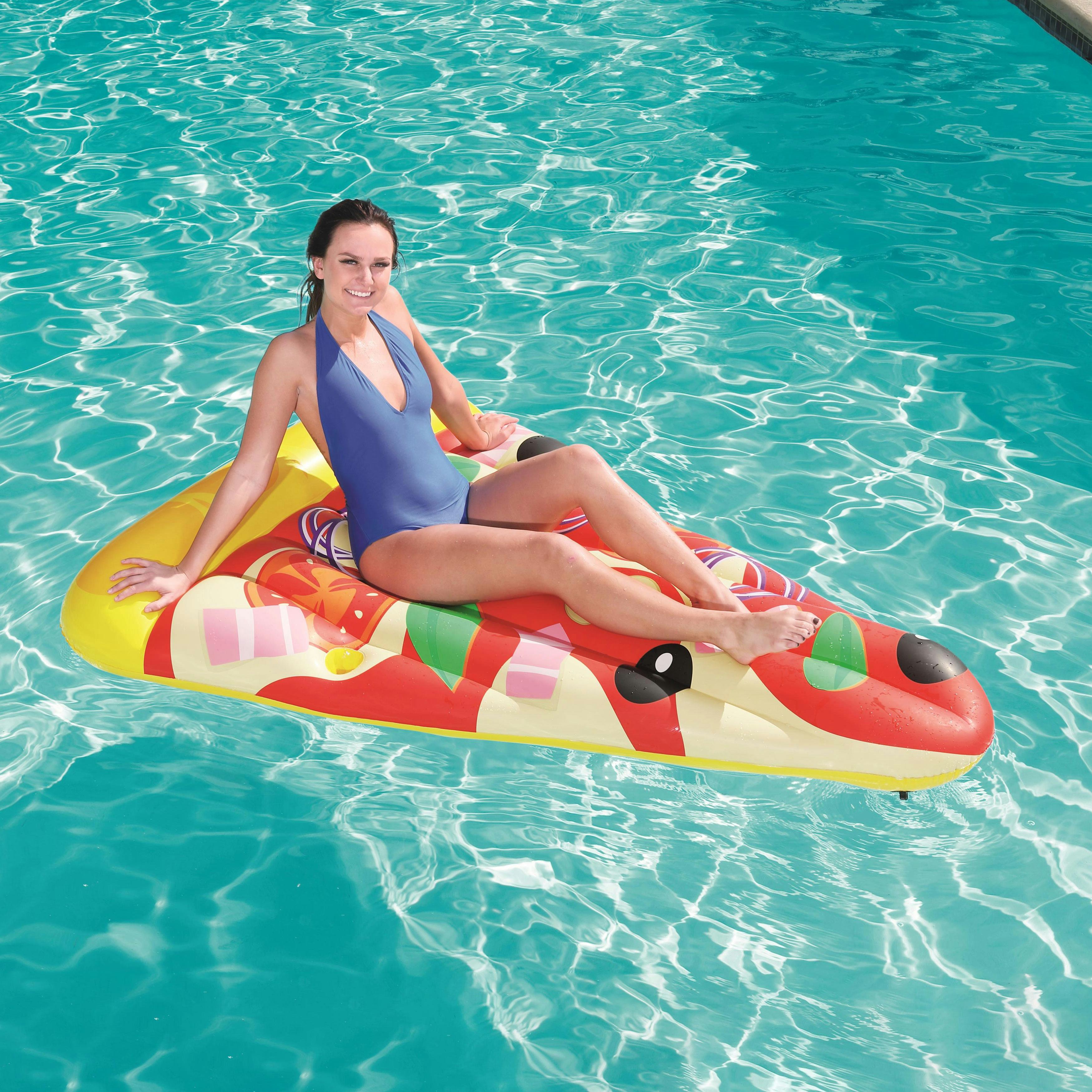 Badmadrass Planet Pool Pizza Party Lounge Flytleksak