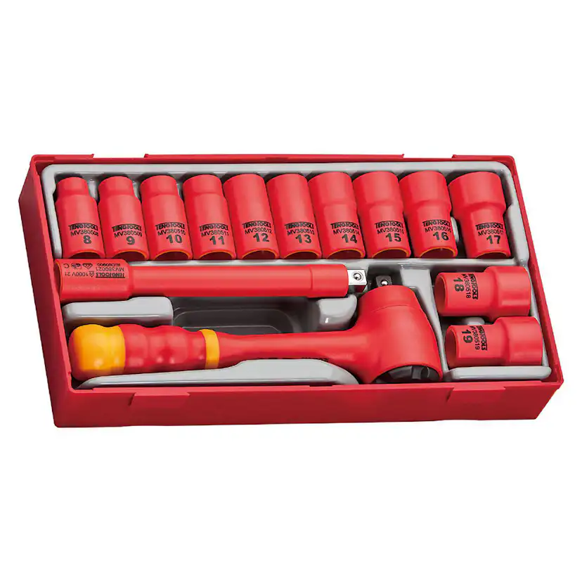 Hylsnyckelsats Teng Tools med 3/8 Tum Fäste TTV3814 1000 V 14-Delar
