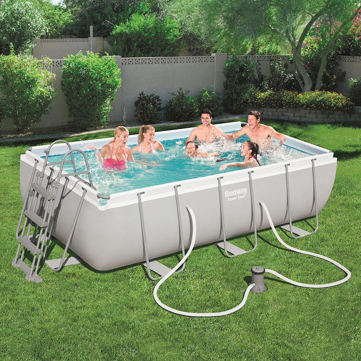 Poolpaket Bestway Power Steel 4,04 x 2,01 m Stålramspool Ovanmark med Filterpump