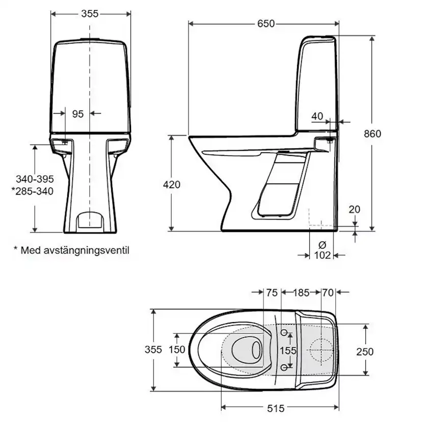 Toalettstol Ifö Spira 6260 Rimfree för Limning