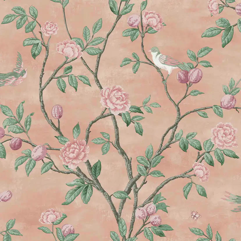 Tapet Laura Ashley Eglantine Blush EasyUp, Mönstrad Flerfärgad