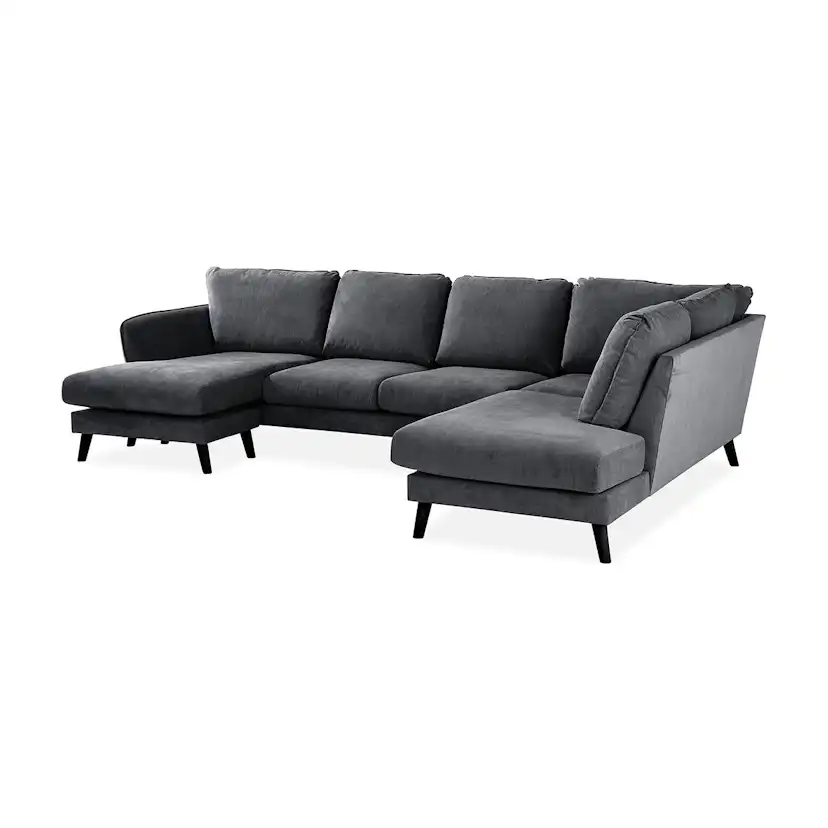 Trend Lyx U-soffa med Divan Vänster Mörkgrå