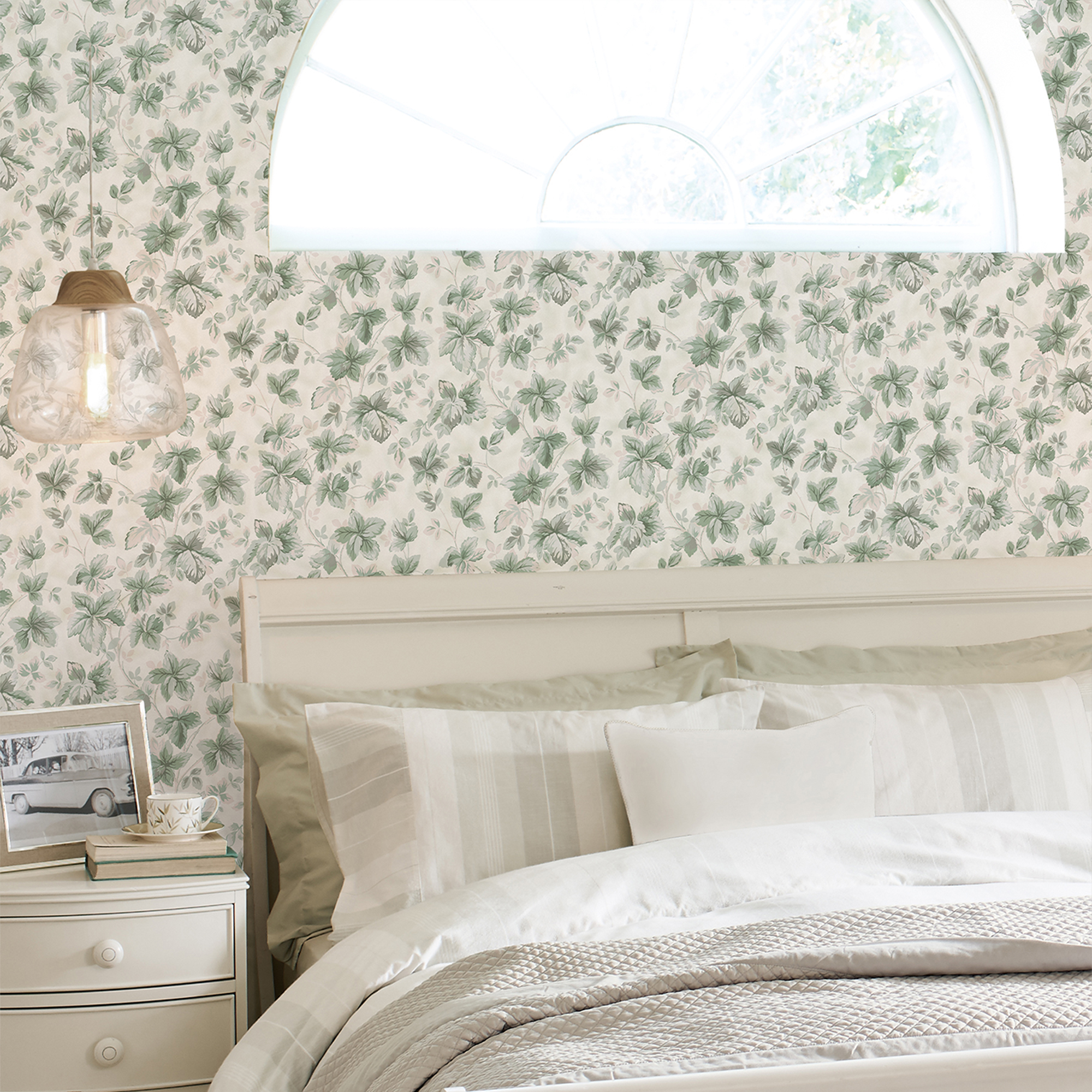 Tapet Laura Ashley Autumn Leaves Sage Grön 118482