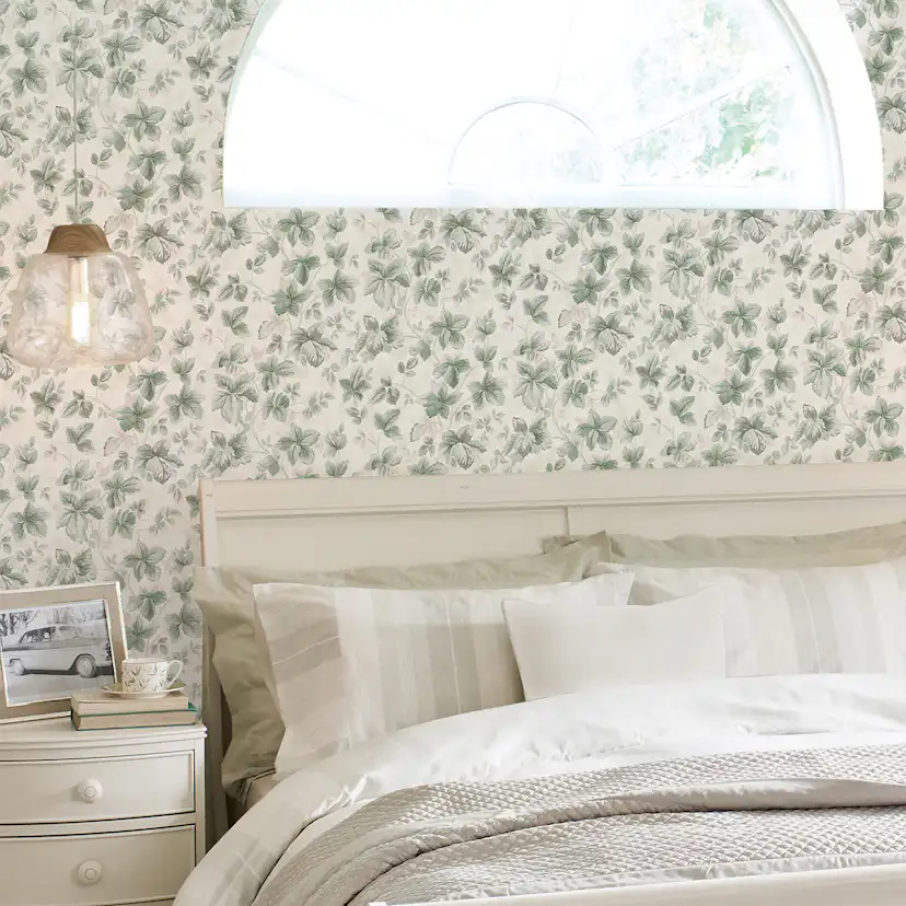 Tapet Laura Ashley Autumn Leaves Sage Grön 118482