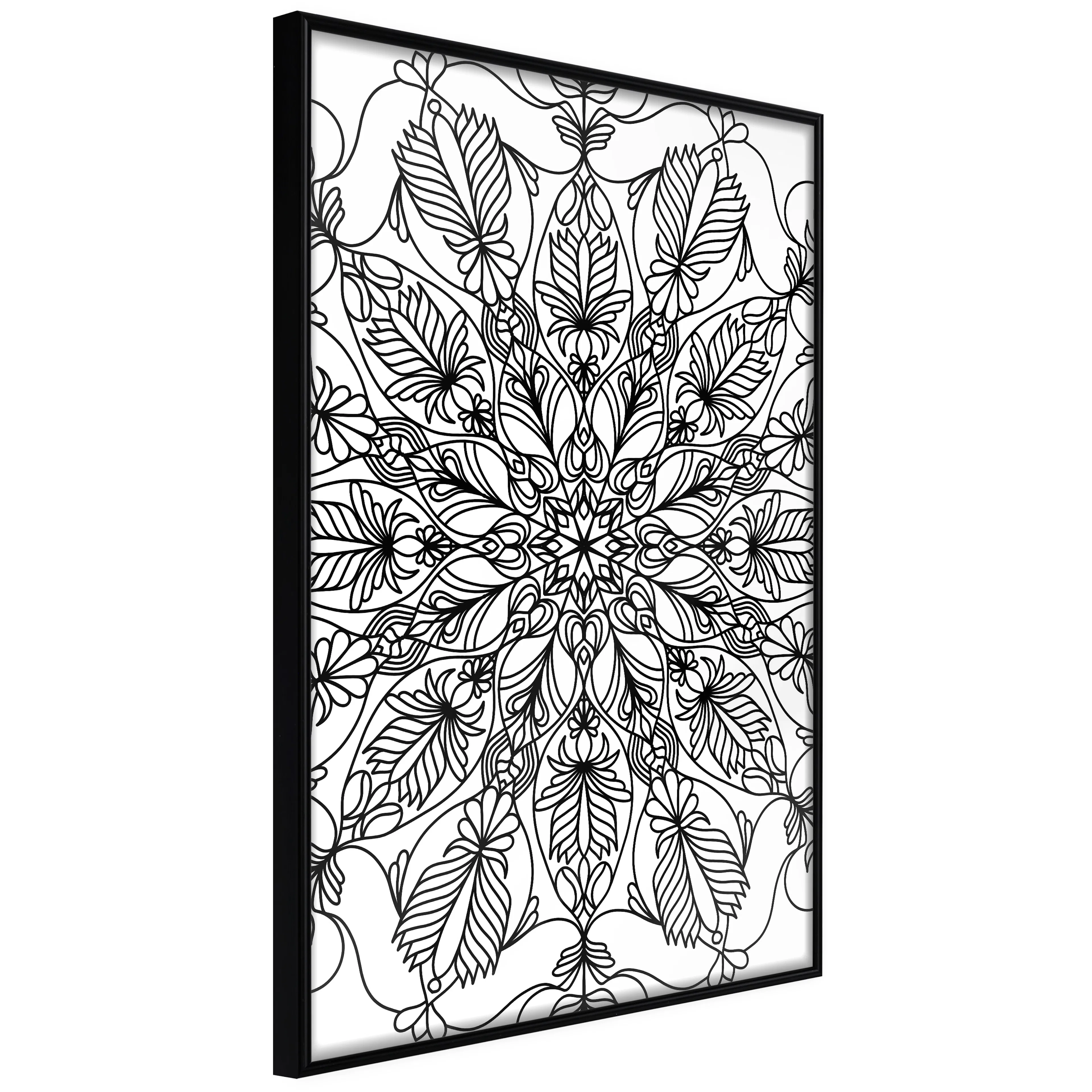 Affisch - Black Mandala [Poster] 40x60 Svart ram, 40x60 cm