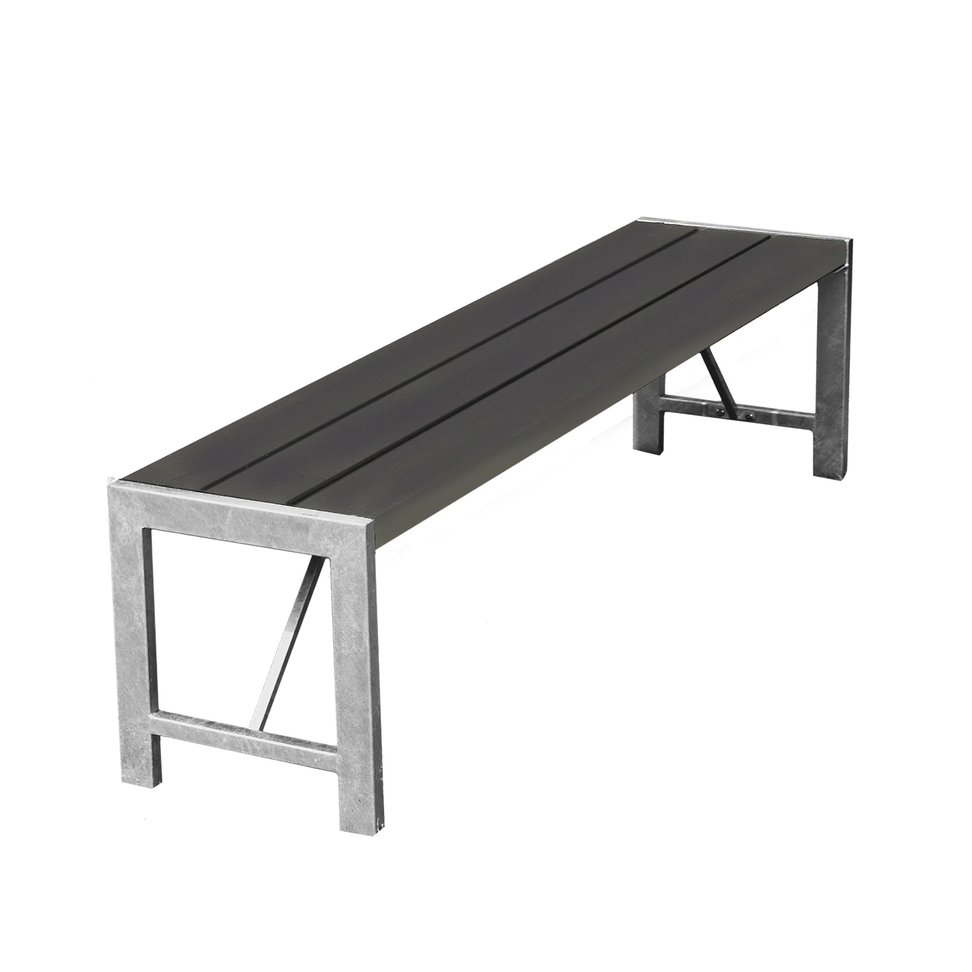 Bänk Hortus Nonwood Antracit H-Modell 180 cm Galvaniserad Ram