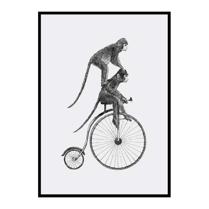 Poster Gallerix Monkeys On A Bike