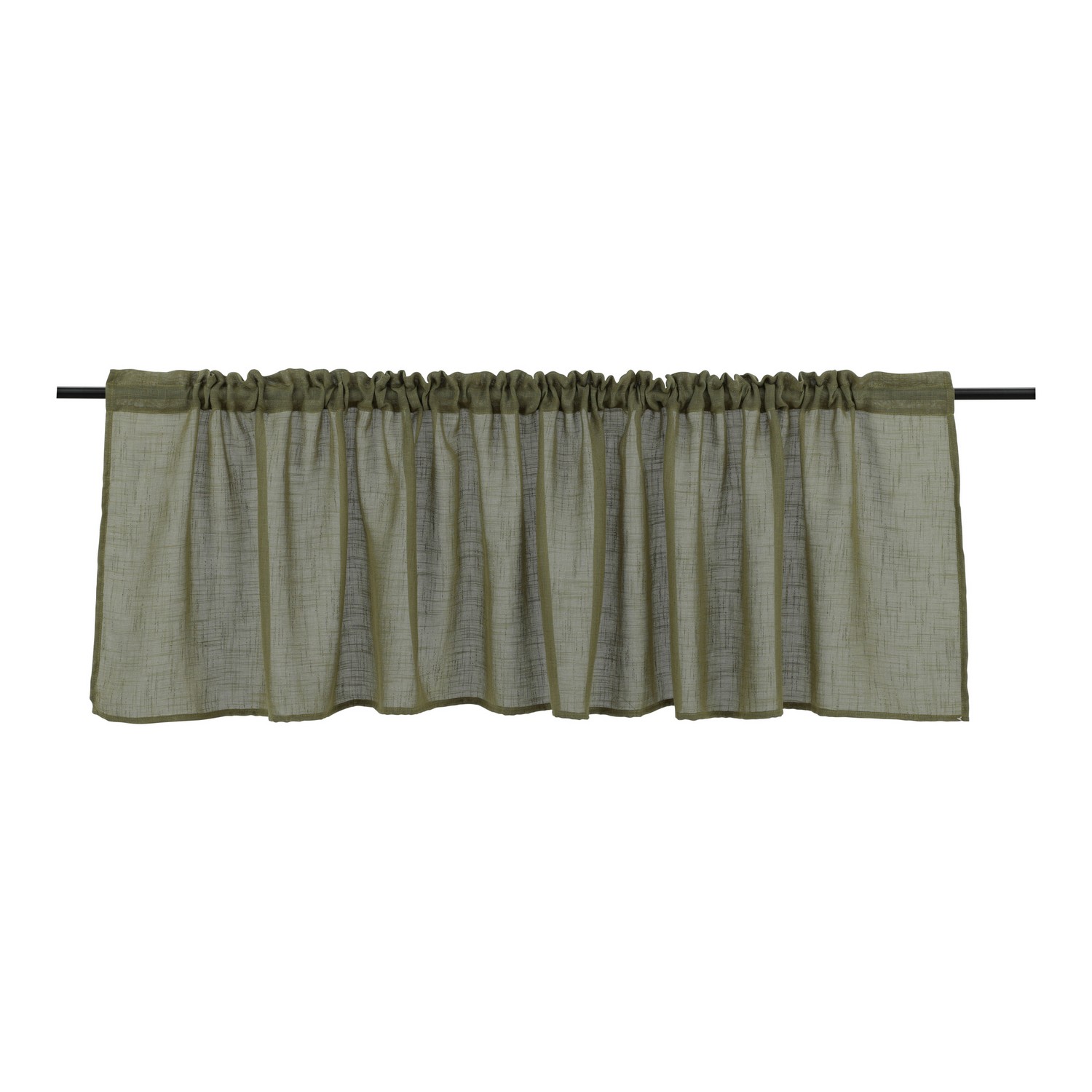Kaya Curtain Polyester/fake linen - Green - 55*250 - Pelmet Grön